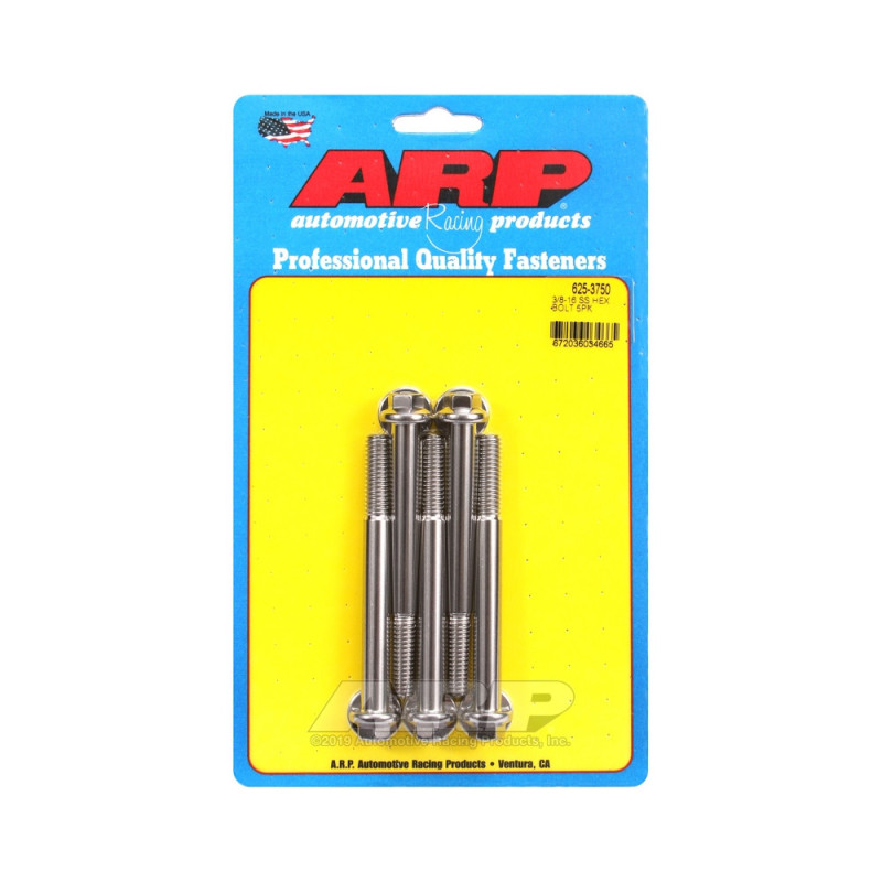 Șuruburi și piulițe universale ARP cu cap STD 3/8-16 – Oțel inoxidabil, cap hexagonal, x5 - ARP-625-3750 - 625-3750 - 3666618192666